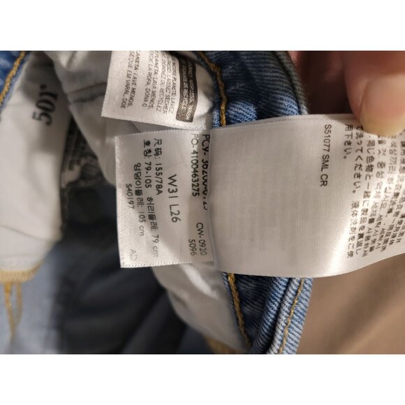 Levis 501 Original Fit Button-Fly Jeans W31 L26 Light Wash - Picture 5 of 6